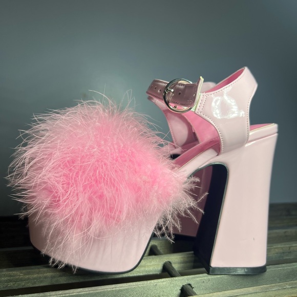 Sugar Thrillz Shoes - Sugar Thrillz BLUSHIN' N' CRUSHIN' MARABOU HEELS